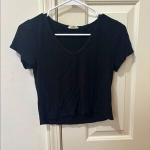 Black V Neck Olivia Rae Crop Top